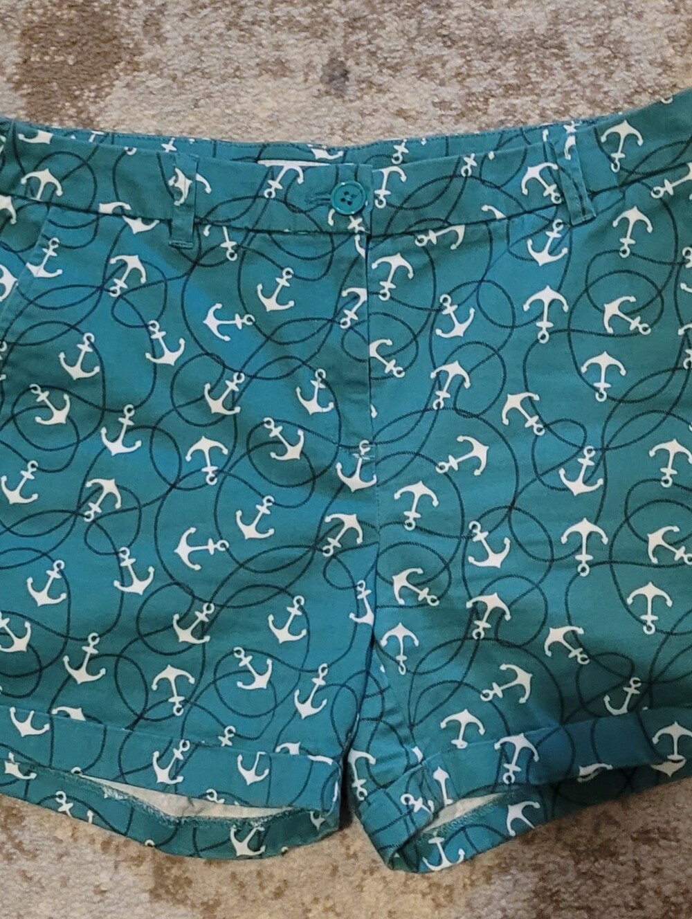 Juniper + Lime Anchor Print Cotton Shorts Size 4